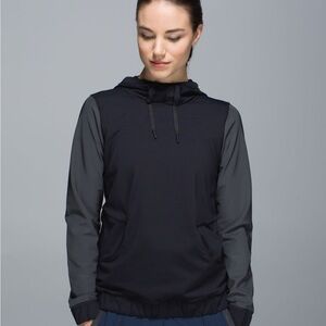 Lululemon Black & Gray Fleet Street Running Reflective Hoodie SZ 6